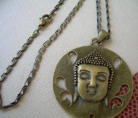 Buddah Pendant and Necklace Chain Antique Bronze Toned, Buddha Necklace - Urban Survival Gear USA ABNASST