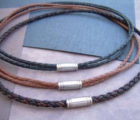 Mens Leather Necklace with Stainless Steel Magnetic Clasp, Mens Jewelry, Mens Necklace, Mens Gift