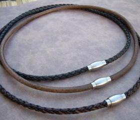 Mens Leather Necklace, Leather Necklace, Necklace with Stainless Steel Magnetic Clasp, Mens Necklace, Mens Gift, Mens Jewelry