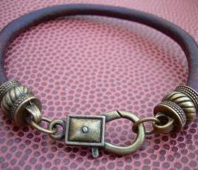 Mens, Womens, Unisex, Leather Bracelet, Antique Bronze/ Antique Brown