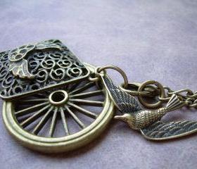 Steampunk Necklace and Pendant Charms of Antique Bronze - Urban Survival Gear USA ABNASST